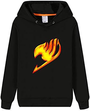 Unisex Fairy Tail Cartoon Printed Plus Velvet Fashion Hoodies Sweatshirt for Men and Women