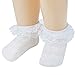 Epeius Baby-Girls Eyelet Frilly Double Lace Socks Infant Girls Princess Socks for 9-18 Months,White/Pink/Off White/Mint/Purple (Pack of 5)
