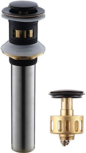 Commercial Solid Brass Pup Up Oil Rubbed Bronze Lavatory Bathroom Sink Drain Assembly With Basket, Oil Rubbed Bronze Pop Up Vessel Sink Drain Assembly With Overflow By Phiestina