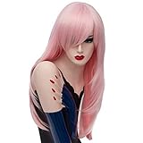 Kadiya Medium Length Gradient Pink Lovely Girls Anime Cosplay Costume Play Synthetic Wigs with Bangs