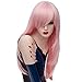 Kadiya Medium Length Gradient Pink Lovely Girls Anime Cosplay Costume Play Synthetic Wigs with Bangs