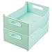 mDesign Stackable Plastic Storage Organizer Containers with Handles for Kitchen Countertop, Cabinet, Pantry, Refrigerator - BPA Free - for Kids Snacks/Food - 10