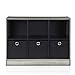 Furinno Basic 3x2 Cube Storage Bookcase Organizer with Bins, French Oak Grey/Black