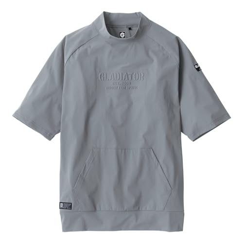 [CO-COS] G-7527 冷感ストレッチ モックネック半袖シャツ グレー M