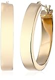 14k Gold Oval Hoop Earrings, 1