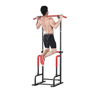 ZSCKJ Krachttoren, krachtstation met optrekstang, in hoogte verstelbare Power Tower krachttraining optrektoren voor…