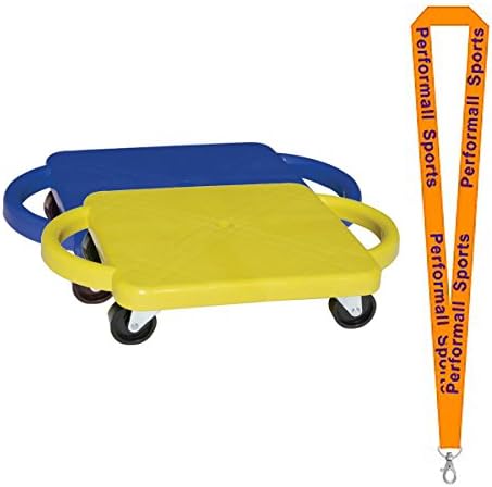 Champion Sports 12 Inch Standard Scooter Bundle with Handle Blue/Yellow Bundle