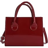Brymthy Patent Leather Handbag Shinny Clutch Purse Mini Shoulder Bag Evening Purse for Women