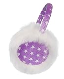 Kids Girls Winter Warm Faux Fur Plush Stars Printed Ear Warmers Earmuffs Purple