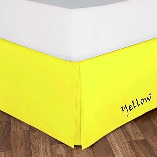 Luxury Bed Skirt on Amazon! HS Linen Luxurious 600 Thread Count Soft Egyptian Cotton Quality SOLID ( Yellow Color ) Bed Skirt Pleated Tailored 28 inch Drop Length ( California King 72 X84 )
