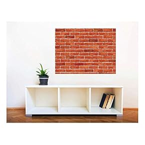Wall26 Removable Wall Sticker/Wall Mural - Seamless Red Brick Wall | Creative Window View Home Decor/Wall Decor - 24"x32"