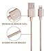 JOOMFEEN Nylon Braided 10ft/3m Extra Long 8pin Charging Cable USB Cord Charger for Apple iphone se, 7,7 plus,6s, 6s plus, 6plus, 6,5s 5c 5,iPad Mini, Air,iPad5,iPod on iOS9 - Gold
