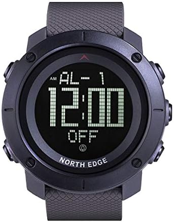 North Edge Tank Men Sports Watch Digital Wristwatch Military Army Watch 5ATM Waterproof Stopwatch Timer for Running Swimming - Black
