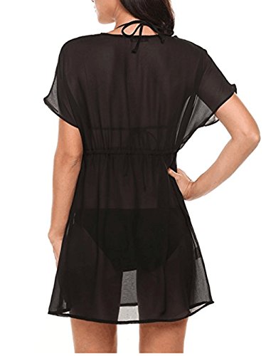 Ohcool Women's Summer Swimsuit Bikini Beach Swimwear Cover up (one Size, 01Black) - Thumbnail 4
