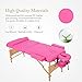 Birsppy Uenjoy Massage Table 84'' Professional Folding Massage Bed Deluxe Model with Extra Width, Ultra-Thick Sponge, PU Leather Surface & Additional Accessories, 2 Fold, Pink