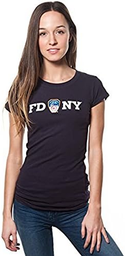Ladies Navy Cap Sleeve Tee with White Chest Print