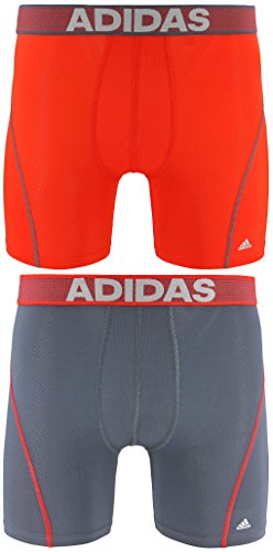 adidas Men's Sport performance climacool boxer brief (2 Pack), Red, Large