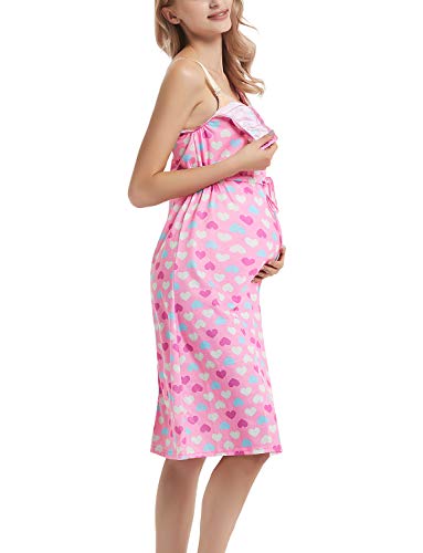 GINKANA Womens Maternity Labor Delivery Gown Hospital Nightgown Nursing Breastfeeding Tank Dress