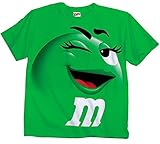 M&M M&M's Candy Green Silly Character Face Adult T-Shirt (Adult X-Large)