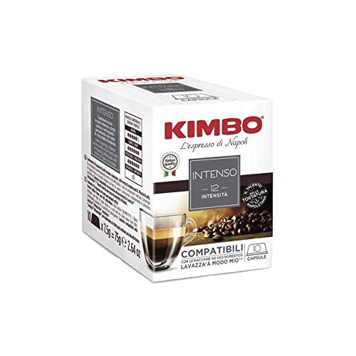Kimbo Kaffeekapseln, kompatibel mit Lavazza a Modo Mio Intenso Mischung Box mit 10 Kapseln