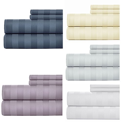 Buy Weavely Bedsheet 100 Cotton 600 Thread Count Da Stripe Queen Sheet Set, 4 Piece Hotel