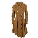 Susanny Womens Modern Button Closure Asymmetrical Winter Long Trench Jackets Coat