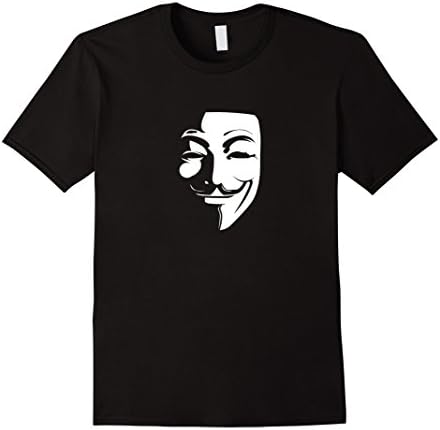 Mens Anonymous Guy Fawkes T-Shirt Medium Black