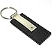 Maserati Genuine Black Leather Rectangular Silver Logo Key Chain Fob Ring