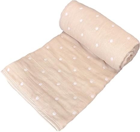 Amazon Co Jp 全3サイズ5カラー 6重織り水玉ガーゼケット ハーフサイズ 100 140cm キャメル ホーム キッチン