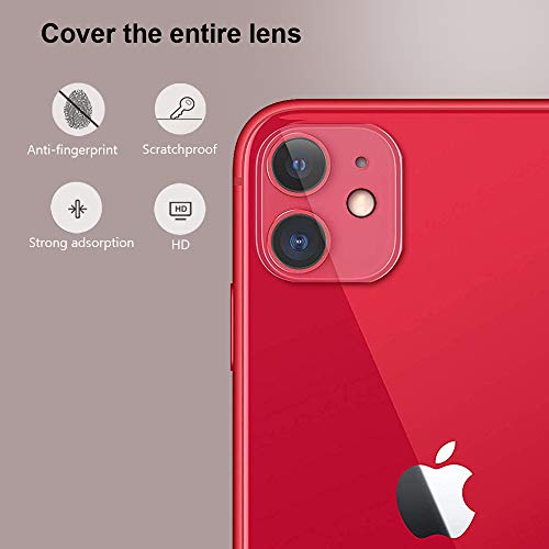 Designed for iPhone 11 Camera Lens Protector, JanCalm NO Glare HD Clear Ultra-Thin Anti-Scratch Tempered Glass for iPhone 11 Lens Protector (2 Pack) (Clear)