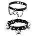 Leather Choker Collar For Women,Sexy Soft PU Leather Choker Necklace (Bell Black)