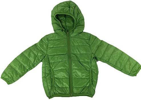 SLLSKY Boy's and Girls Winter Packable Lightweight Puffer Down Coats Green 43.3"/110cm