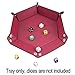SIQUK 4 Pieces Dice Tray Folding Hexagon Dice Trays PU Leather Holder for Dice Games, 4 Dark Colors