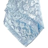 Heavens Cuddles Quilted Satin Baby Blanket 48"x36" (Light Blue)