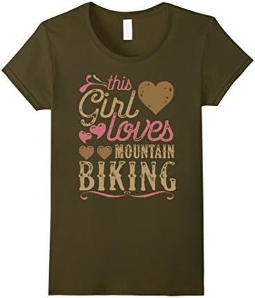 Womens Mountain Biking Shirt - Mountain Bike Tshirt Tee Gift Medium Olive