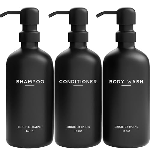 Brighter Barns Airbnb Shampoo- und Conditioner-Spender-Set, nachfüllbar, Kunststoff, Duschseifenspender für Badezimmer, Dusch- und Shampoo-Flaschen, m