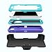 MAXCURY Hybrid Rubber Plastic Impact Defender Rugged Hard Case with Built-in Screen Protector and Belt Clip Holster Compatible for iPhone 6 and iPhone 6s Case (Purple/Lt Blue & Clip)