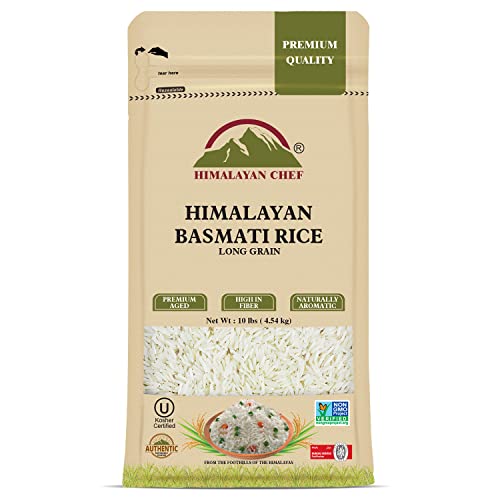 Himalayan Chef Basmati Rice, Long Grain Rice Fluffy Quick Cooking