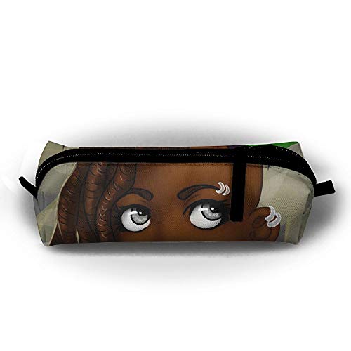 African American Devil Girl Students Pencil Holders Case Bag Coin Purse Pouch Stationery Bag