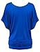 LL WT742 Womens Boat Neck Short Sleeve Dolman Drape Top XXXXL Cobalt_Blue