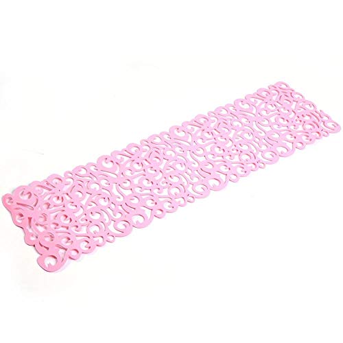 Rectangle Shape Table Mat 7 Colors Felt Tablecloth Runner Placemats Table Mats Hollow Dining Cloth Tableware mat for Household Decorations and Dining Ornament(Pink)