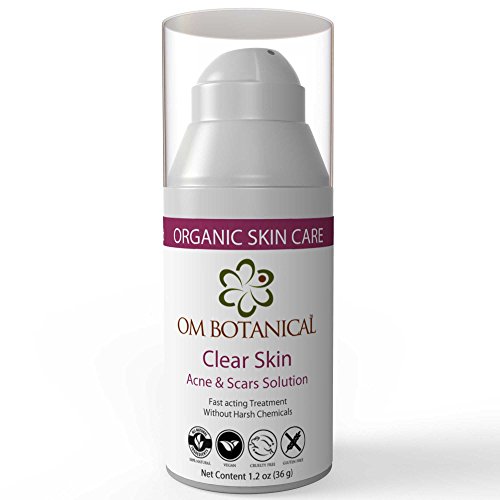 Clear Skin Acne Solution and Scar Reducer; Benzoyl peroxid free Organic Anti-acne treatment and Acne Scars Reducing Cream. No Burning or Drying Skin.