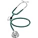 MDF Instruments, Acoustica Lightweight Stethoscope for Doctors, Nurses, Students, Home Health Use, Adult, Dual Head, Dark Green Tube, Silver Chestpiece-Headset, MDF747XP09