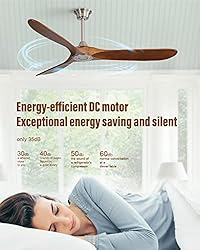 Sofucor 60'' Ceiling Fan No Light,3 Blade Ceiling