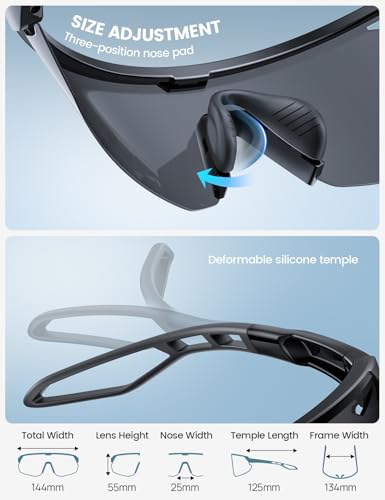 Lamicall 24g Polarized Sports Sunglasses for Men Women - [24g Ultralight] [Adjustable Nose Pad] UV400 Protection Sun Glasses for Running Cycling Baseball Fishing