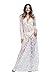 Yomoko Women Sexy Deep V-Neck Lace Maternity Photography Maxi Dress White