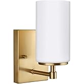 Generation Lighting 4124601-848 Alturas One - Light Wall / Bath Sconce Vanity Style Fixture, Satin Brass Finish