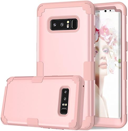 Samsung Galaxy Note 8 Case, PSRAT Hybrid Rugged High Impact Defender Full-body Protective Cover, 3in1 Shockproof Hard PC+ TPU Bumper anti-scratch Armor Case for Galaxy Note8(2017)- Rose Gold