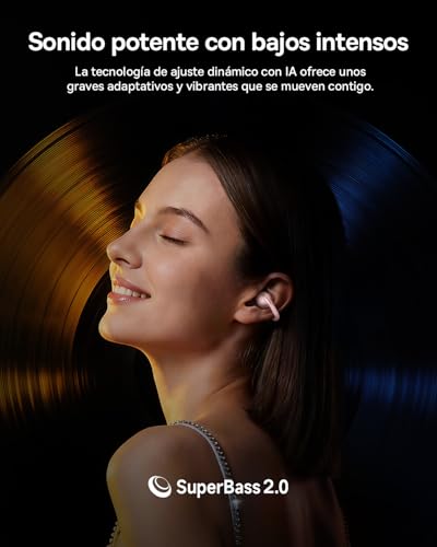 Baseus MC2 Air Open Headphones, Clip Earphones with CloudComfort, SuperBass 2.0, Bluetooth 6.0, 4 Microphones with AI for Clear Calls, 40 Hours of Autonomy, IP67, Lightweight 4.8 g