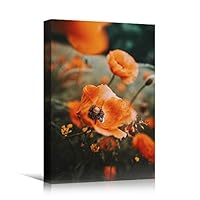 Canvas Wall Art Orange Petals Close Up Bedroom Close Up Colorful Floral Multicolor Petal Photography Romantics - 12x18 inches